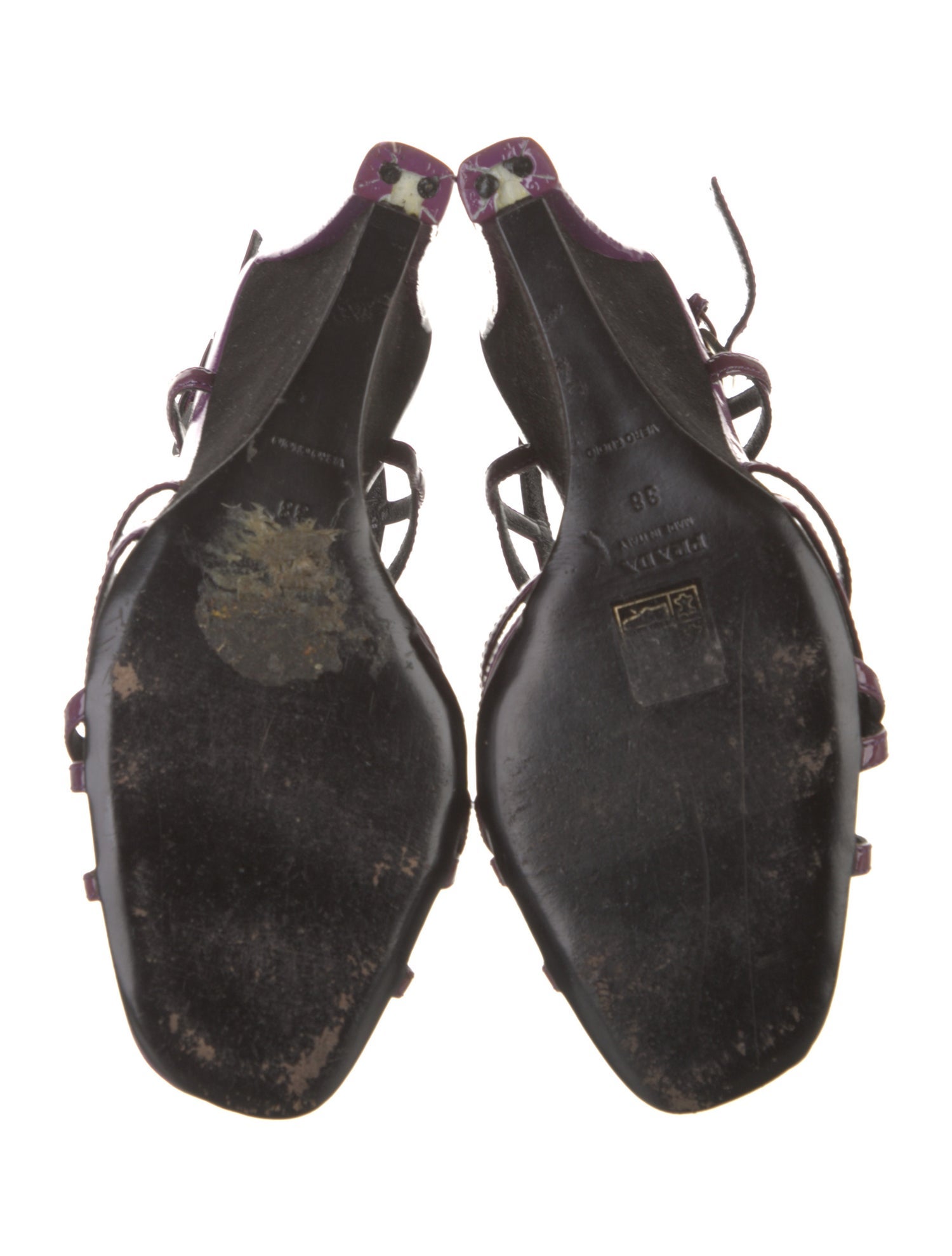 Prada Patent Leather Slingback Sandals